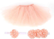 Accessori per foto - Tutu morbida e soffice - Fascia fiorata - Abito per bambini - Adatto per bambini 0-12 mesi - Comodo e carino - Ideale per foto studio - Abito per bambini