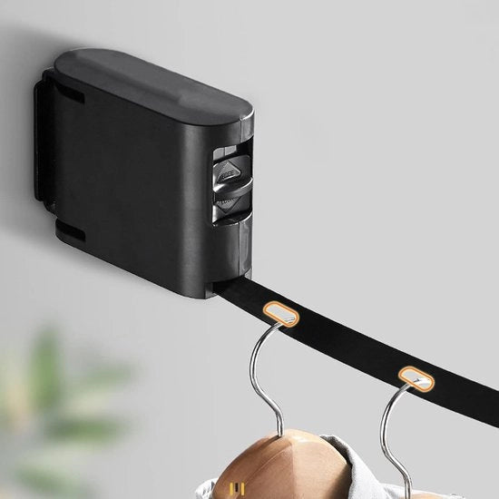 Lavatrice a parete, lavatrice per bagno, balcone, interna ed esterna, nera, corda invisibile.