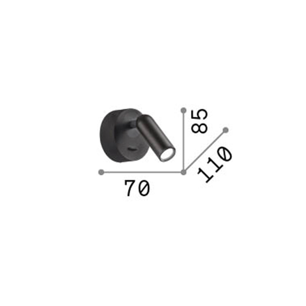 Applique Contemporanea Bean Round Metallo Ottone Led 3W 3000K Luce Calda