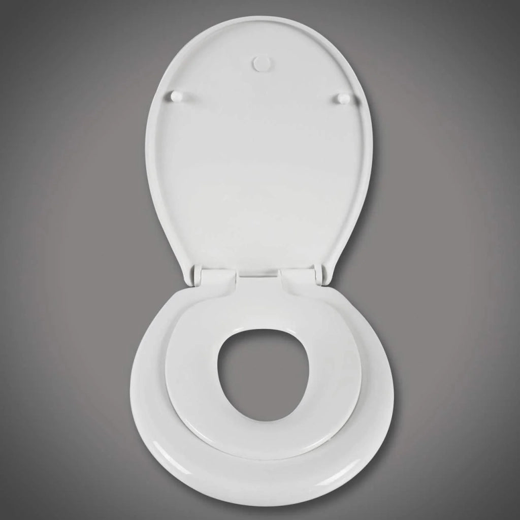 Sedile WC sedile WC per bambini sedile WC per famiglie con meccanismo di chiusura ammortizzata bianco 19_0000680