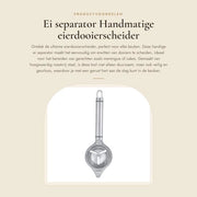 Separatore di Uova in Acciaio Inossidabile - Separatore Proteine e Ghiotte - Strumento da Cucina - Utensile per Vaschetta - Sicuro da Vaschetta - Manico Immergibile - Funzione di Separazione dell'Uovo - Separatore di Uova