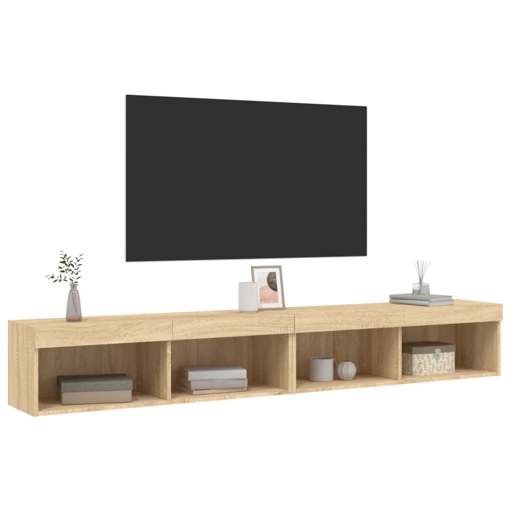 Mobili TV con Luci LED 2pz Rovere Sonoma 100x30x30 cm 837160