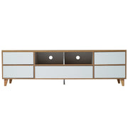 Armadio TV moderno - Xylo - 175 cm - Bianco - Venature legno