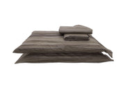 Completo Lenzuola In 100% Cotone Disegno Laveno - 1 Piazza e Mezza - Beige