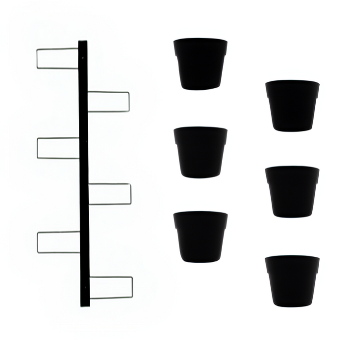 IRIS Fioriera a parete Completa Di 6 Vasi Pensili Comby Diametro Cm 14