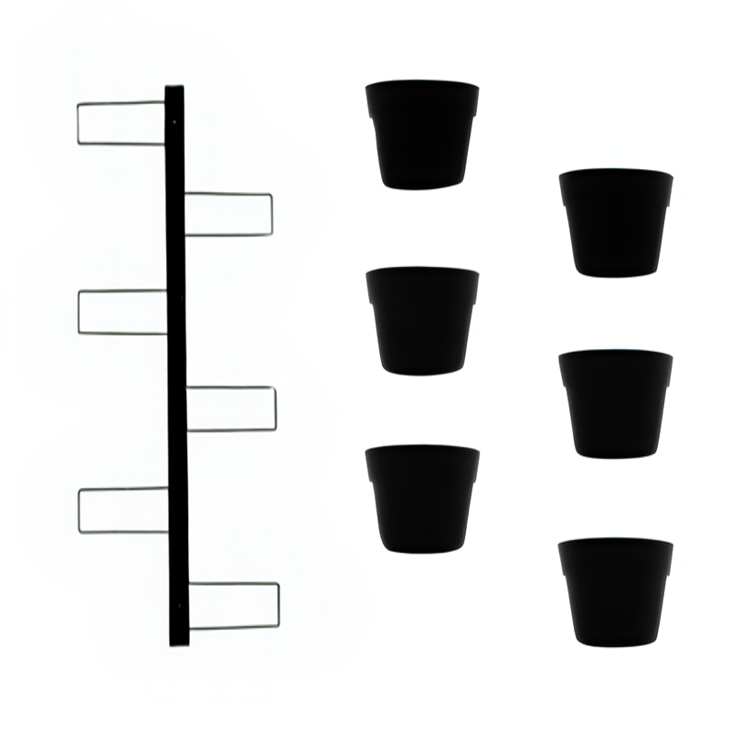 IRIS Fioriera a parete Completa Di 6 Vasi Pensili Comby Diametro Cm 14