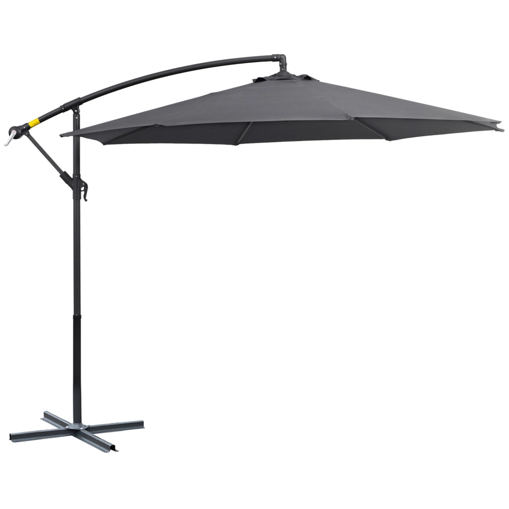 Ombrellone da Giardino Inclinabile 3x2.5 m ¨C zephmum ¨C Grigio Acciaio Poliestere