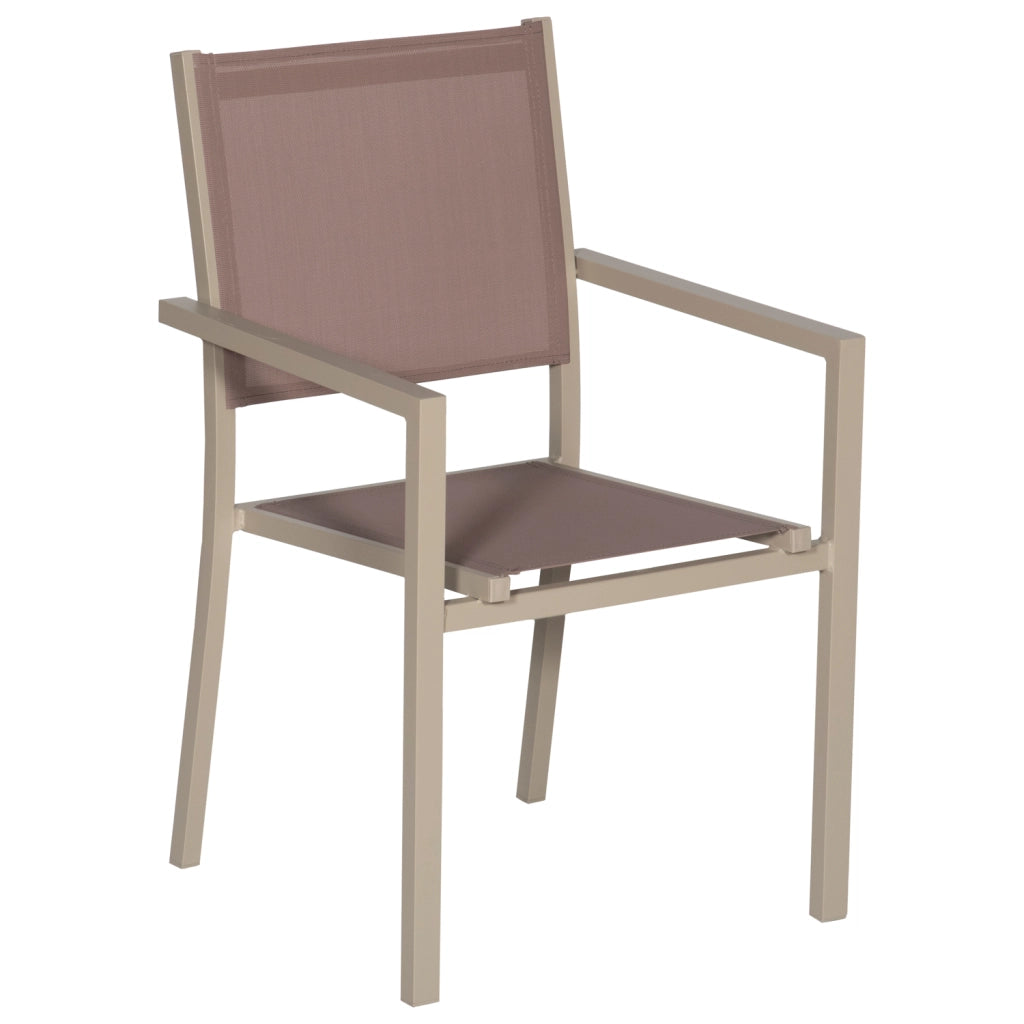 Set di mobili da giardino BARI in textilene taupe 8 posti - alluminio taupe