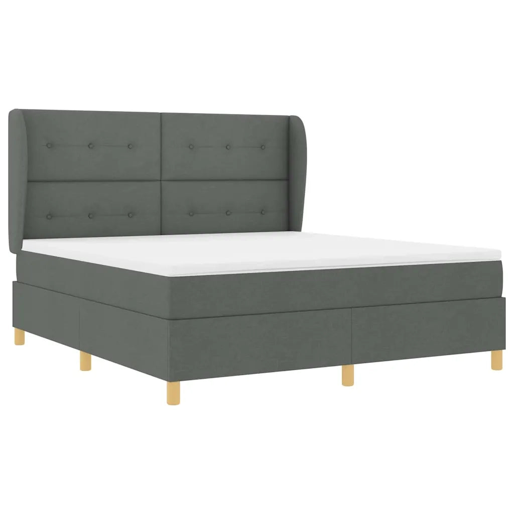 Letto a molle con materasso Grigio scuro 200 x 180 cm Tessuto 3340768