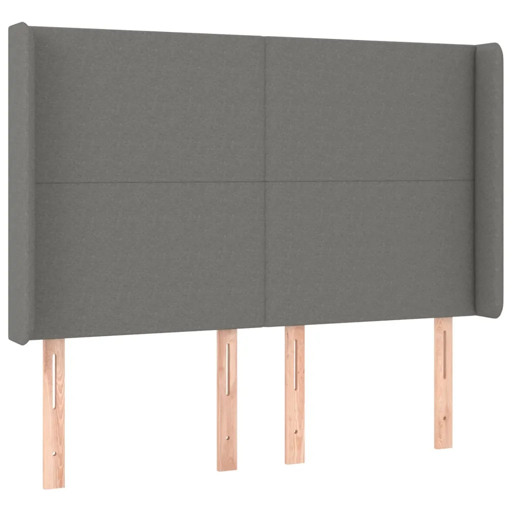 Letto a Molle Materasso e LED Grigio Scuro 140x190cm in Tessuto