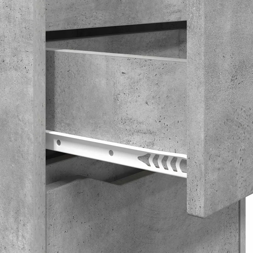 Comodini con cassetto 2 pcs Grigio cemento 40 x 30 x 467 cm