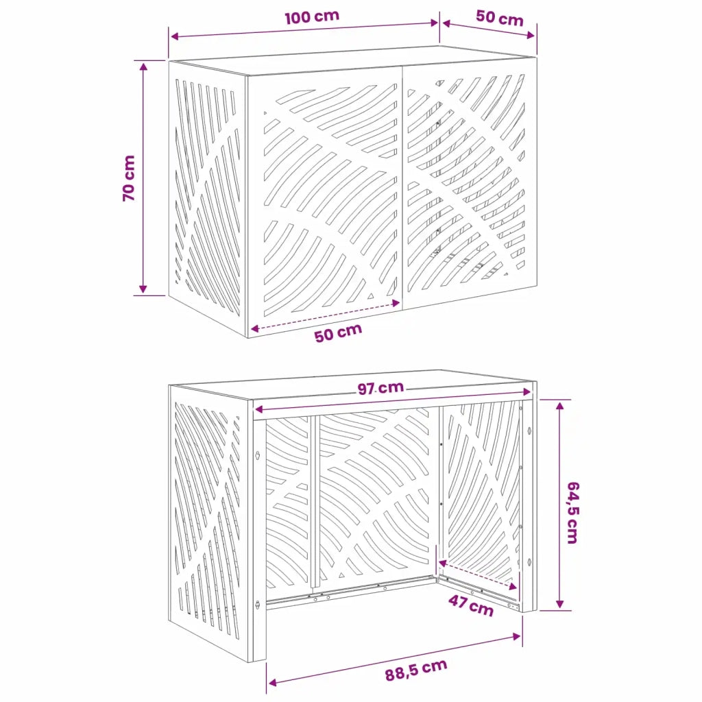 Copertura per condizionatore d'aria Argento 100 x 50 x 70 cm 8014105