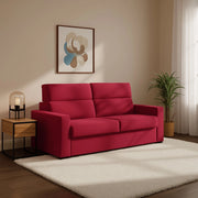 Ecate, Divano Letto 2 Posti Sfoderabile Made in Italy, 200x95 cm Rosso