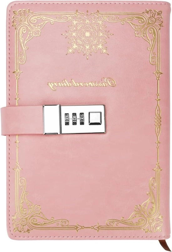 Diario Premium con chiusura e codice per ragazze - A5 formato - 22 x 15 cm - Quaderno per adulti - Diario con chiusura a cifra