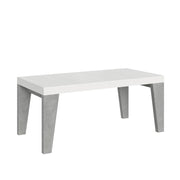 Tavolo Allungabile 180/440x90x77 cm Naxy Mix piano Bianco Frassino gambe Cemento
