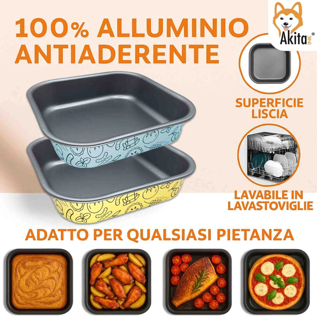 Akitaink Teglia Quadrata Friggitrice Aria 20,7 cm