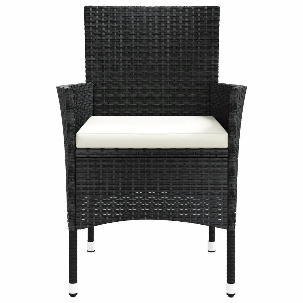 Sedie da giardino con cuscini 4 pz nere in polyrattan (solo UK/IE/FI/NO) 362527