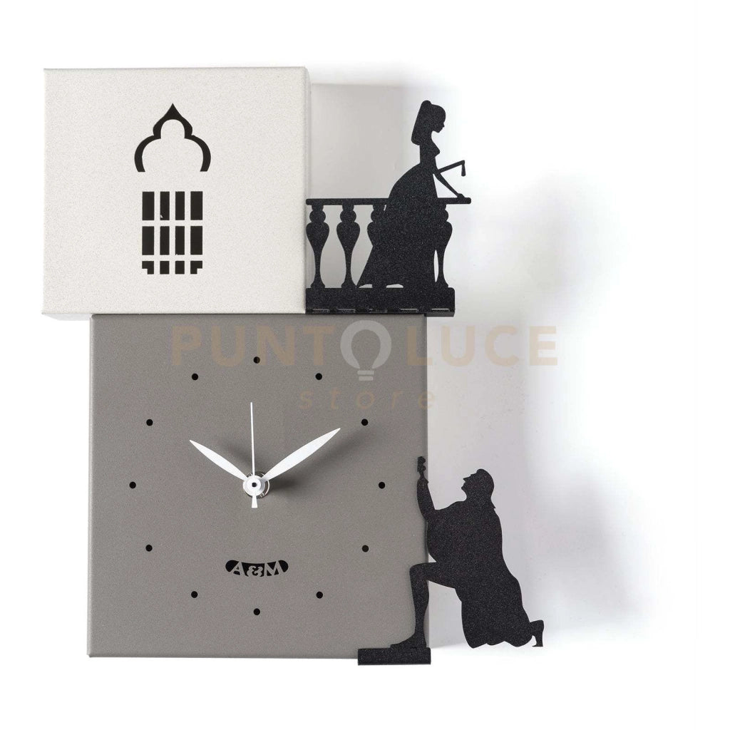 Orologio da parete di design Romeo e Giulietta Fango,avorio,nero,nero
