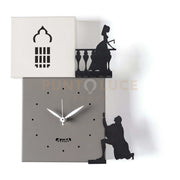 Orologio da parete di design Romeo e Giulietta Fango,avorio,nero,nero
