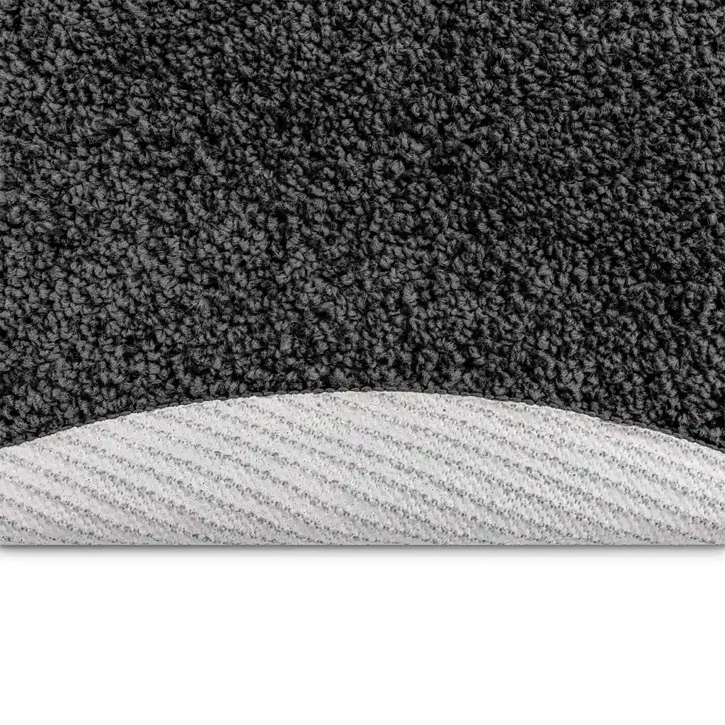 Tappeto del soggiorno | Tappeto Shaggy Antiscivolo Grigio scuro 120 x 120 cm PP