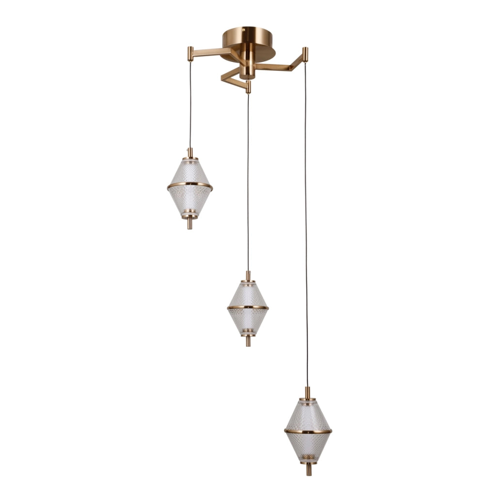 Lampada a sospensione FUENTE oro vetro LED 15W Italux