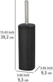 Sostegno per spazzola da bagno in piedi con spazzola da bagno e cappuccio spazzola intercambiabile 8,5 cm in acciaio inox nero 9,3 x 39,2 x 9,3 cm nero matte