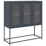 Credenza | Madia | Buffet da pranzo | Armadio da pranzo Antracite 100,5x39x107 cm in Acciaio Laminato a Freddo