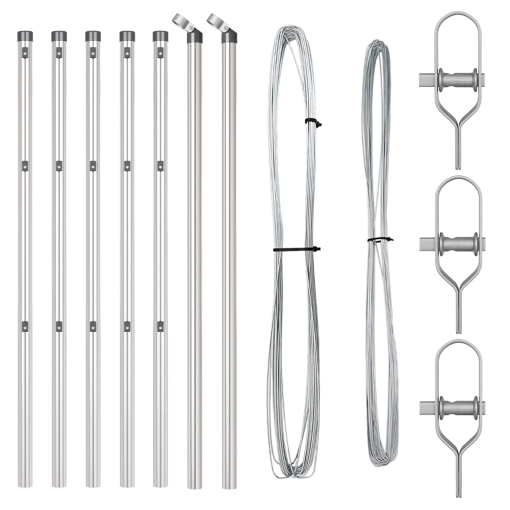 posta per recinzione 7 pezzi Ã˜32 mm 100 cm Acciaio Zincato