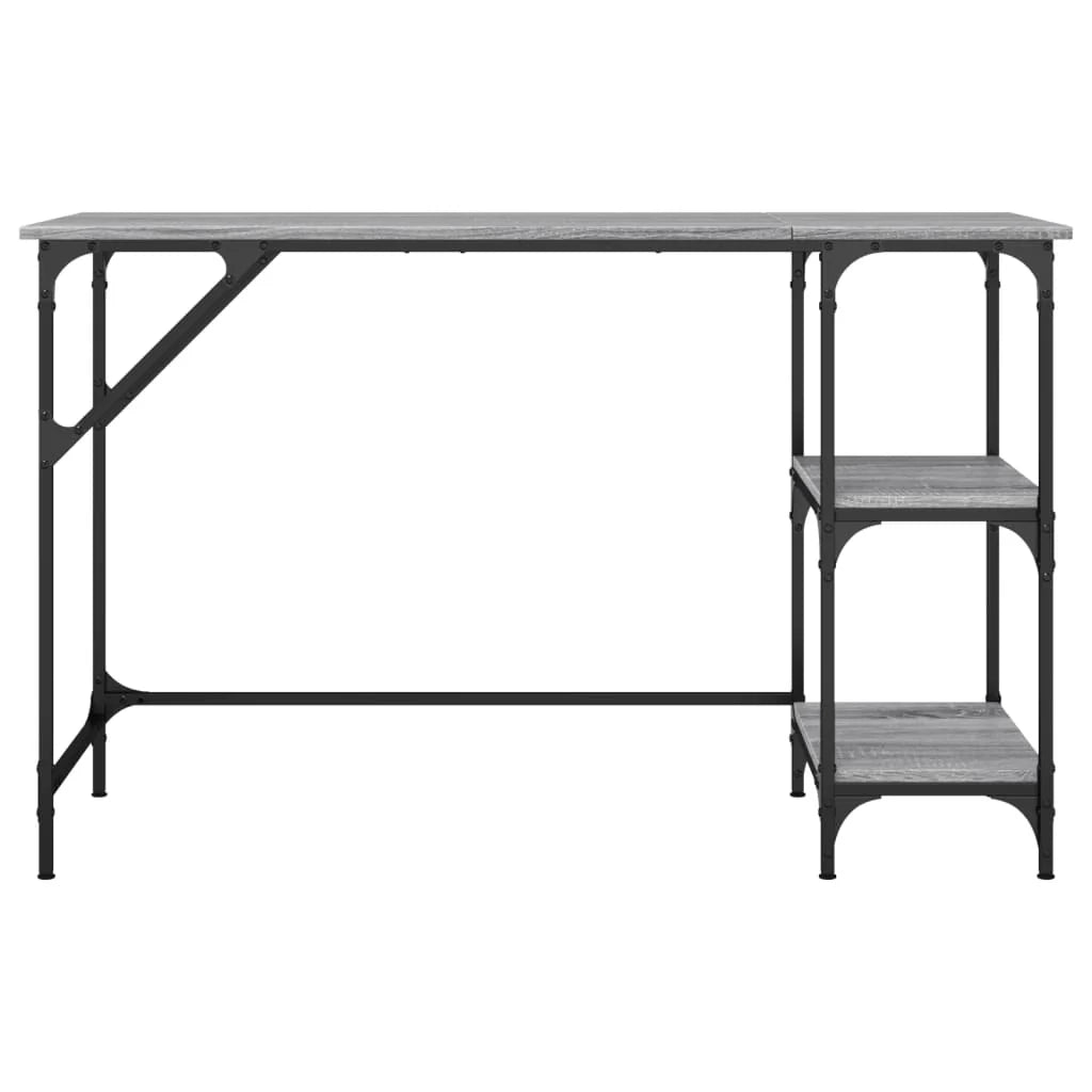 Scrivania Sonoma postazione computer mobile per computer scrivania da studio 120 x 50 x 75 cm metallo e legno ingegnerizzato grigio 02_0023946