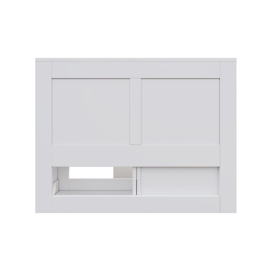 Letto singolo 90x190 cm con cassetto e comodino scorrevole in MDF bianco