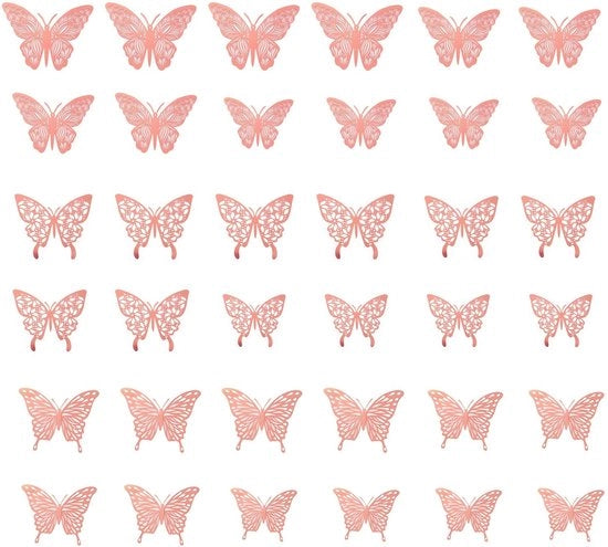 Decorazione per Parete 36 pezzi - Decorazione per Pareti con Papier - Vlinders 3D - Decorazione per la Casa - Decorazione per la Parete - Decorazione per Matrimoni