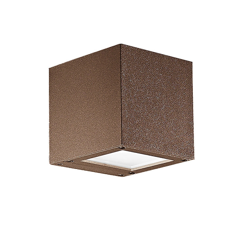 Silver Applique LED 4,5W Biemissione Quadrata IP65 3000K Marrone - Lampada da Parete per Esterni in Alluminio