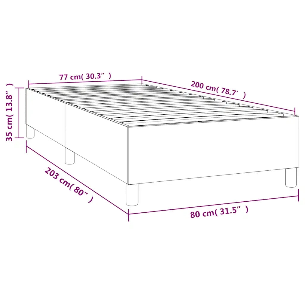 Struttura Letto a Rete a Molle-Giroletto Blu Scuro 80x200 cm in Velluto 290996