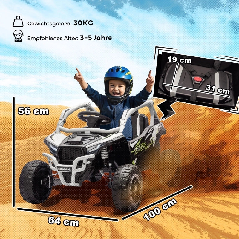 Veicolo fuoristrada elettrico da 12V per bambini, con telecomando, luci a LED, musica e clacson, per bambini dai 3 agli 8 anni, colore grigio.
