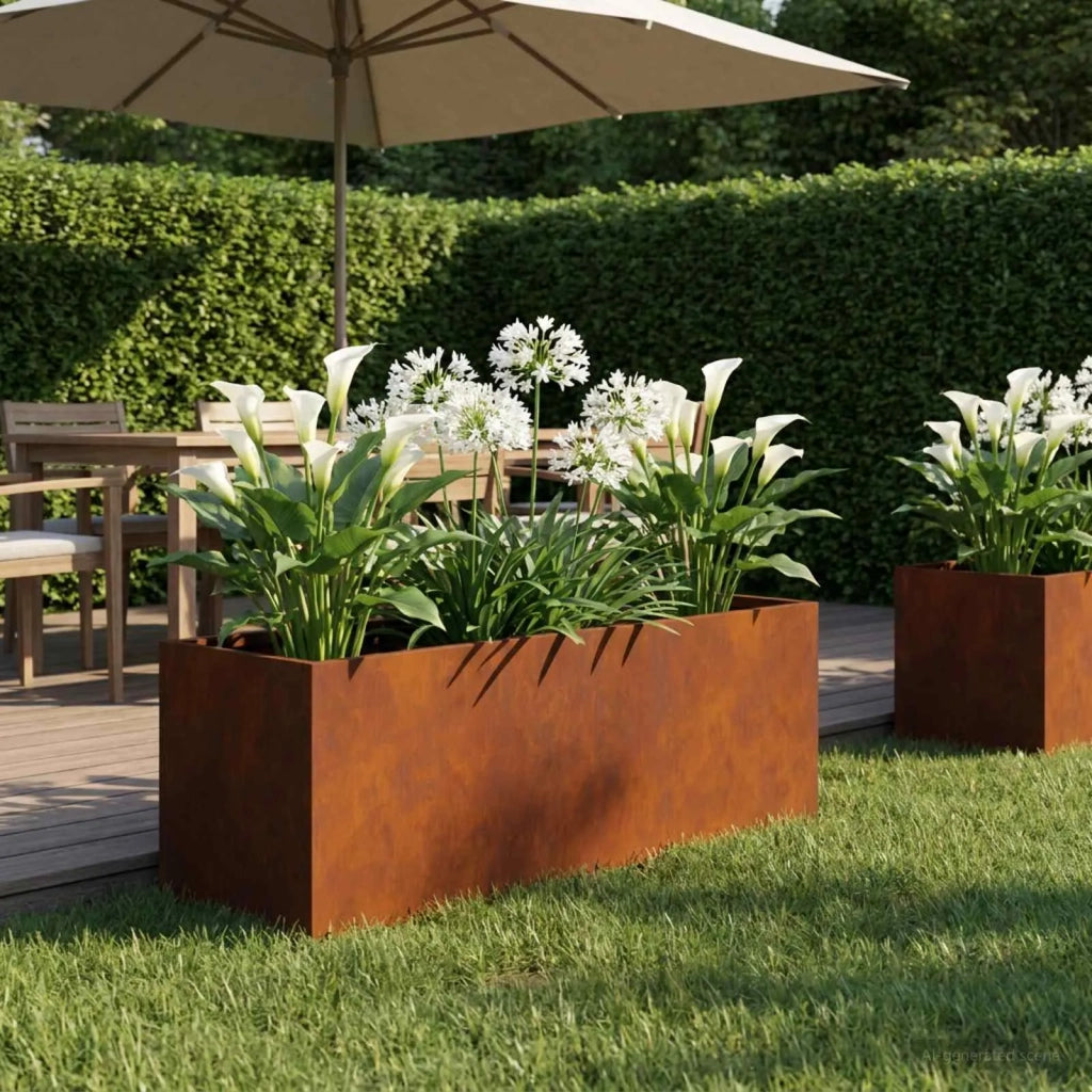 Vaso da giardino Ruggine 60 x 20 x 20 cm Acciaio Corten 8005160