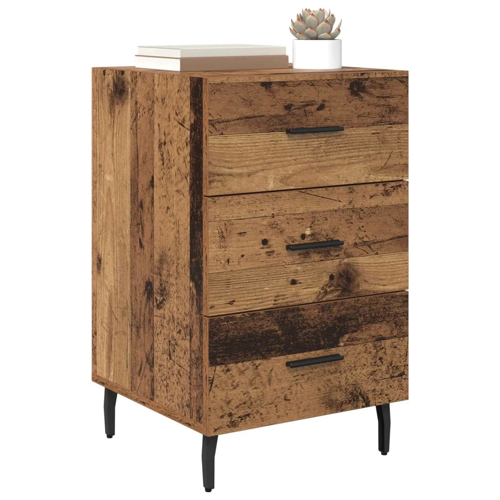 Comodino | Armadio da Notte | Mobiletto da notte con cassetto Legno vecchio 40 x 40 x 66 cm
