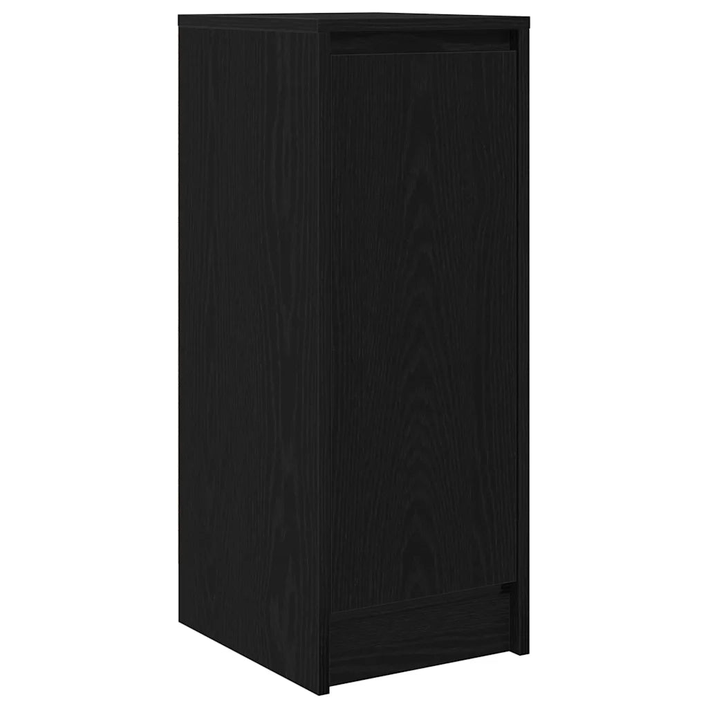 Credenza Rovere Nero 29,5x34x76 cm in Legno Multistrato