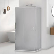 Box doccia 3 lati 80 cm doppio scorrevole vetro stampato H 195 cm  Tay
