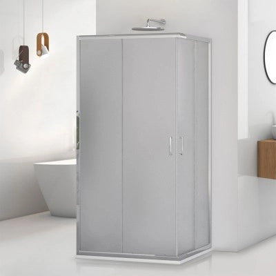Box doccia 3 lati 80 cm doppio scorrevole vetro stampato H 195 cm  Tay