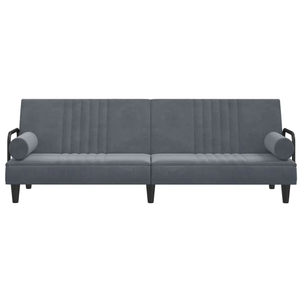 Divano letto con braccioli velluto grigio scuro 02_0021010