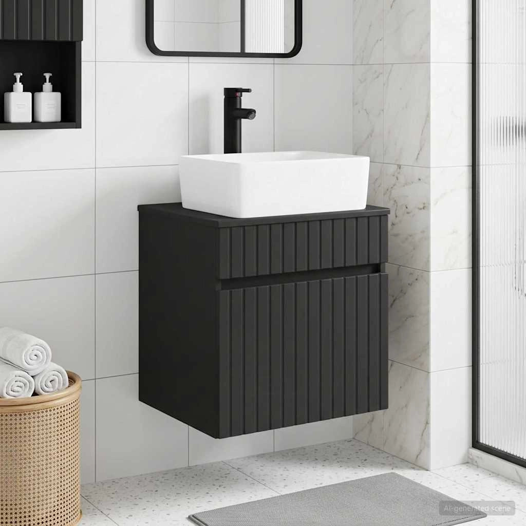 Mobile lavabo da parete Nero 49 x 41 x 63 cm 890583
