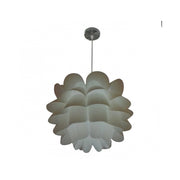 Trade Shop - Lampadario Lampada A Sospensione Rotondo Moderno Effetto Origami Floreale - Bianco