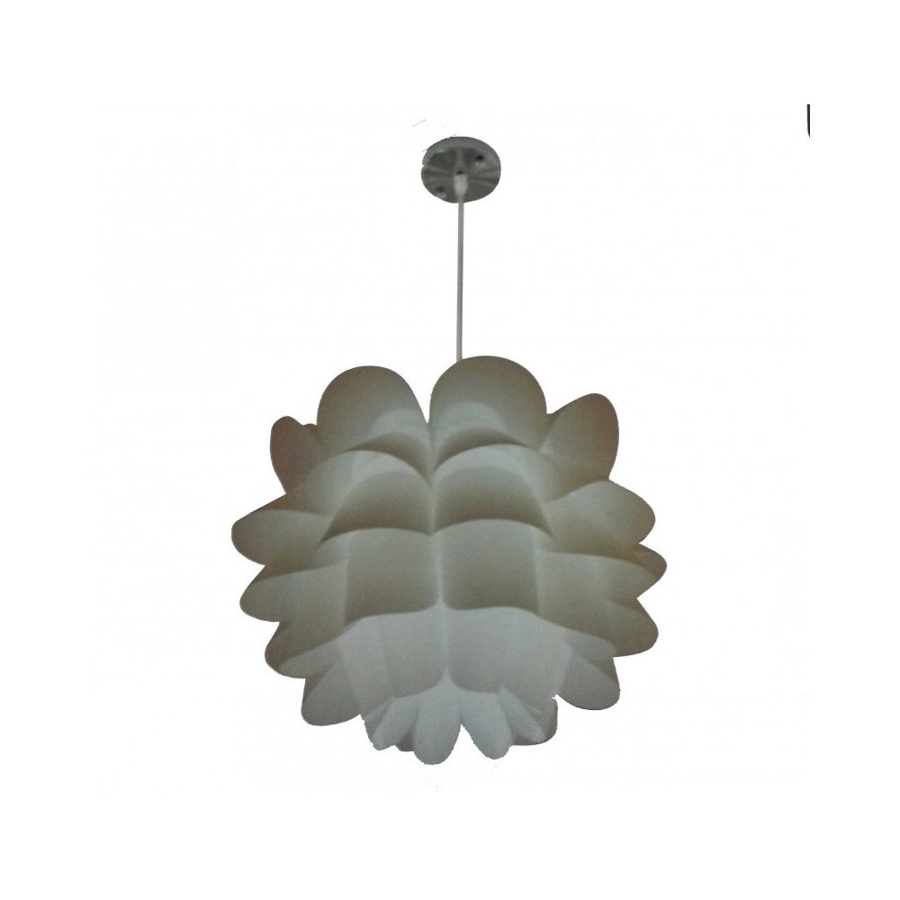 Trade Shop - Lampadario Lampada A Sospensione Rotondo Moderno Effetto Origami Floreale - Bianco