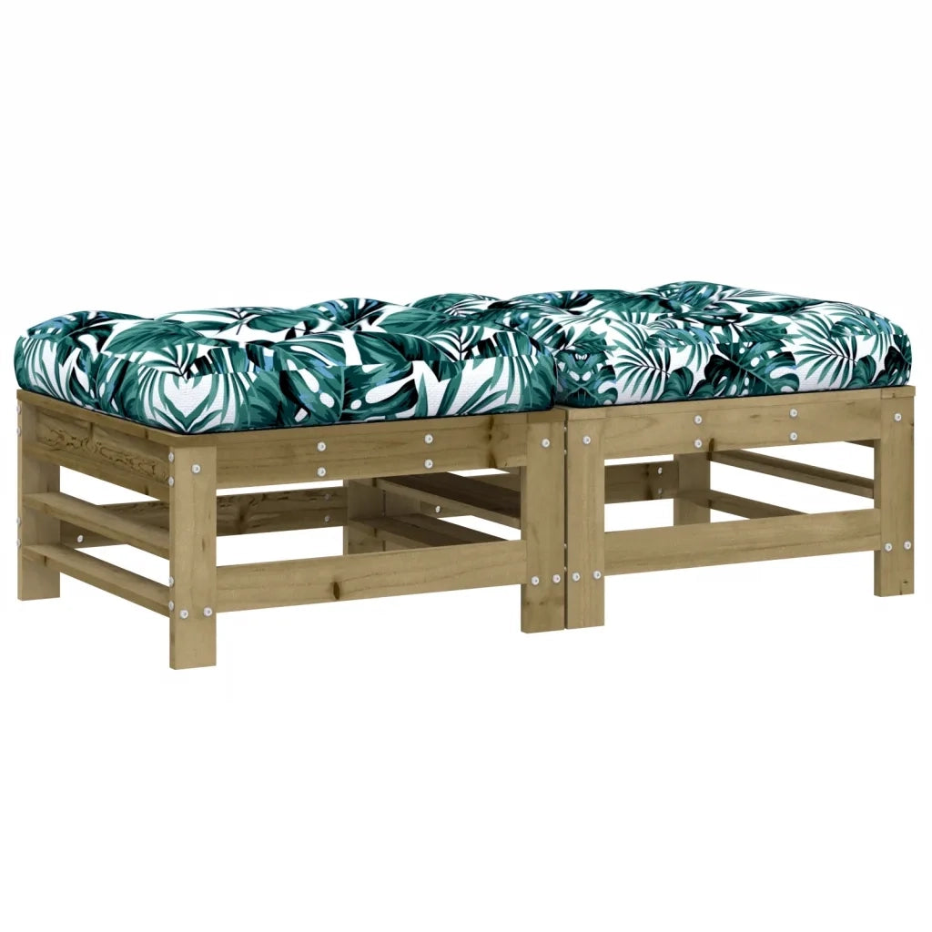 Sedia da giardino-Poggiapiedi Giardino con Cuscini 2pz Legno Impregnato di Pino 545346
