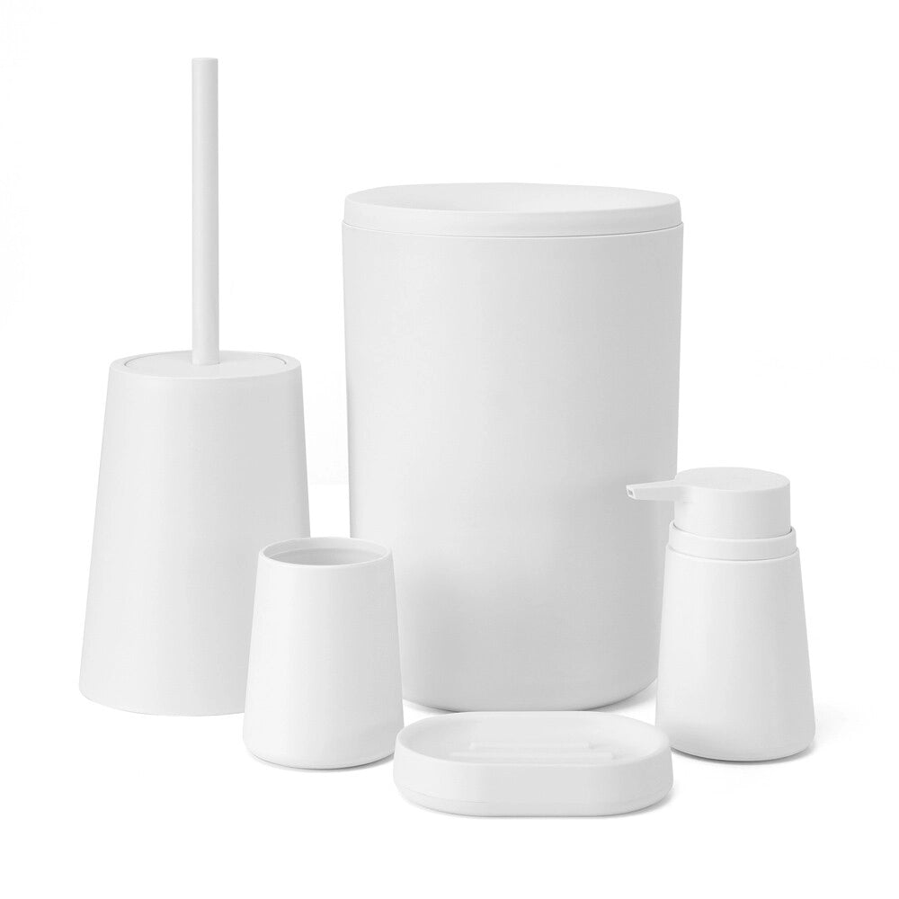 Porta sapone bagno bianco crema design tondo in plastica Pop