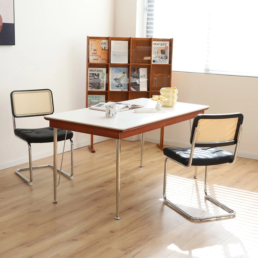 Sedie da Pranzo Set 2 Pezzi Imbottite ¨C MINIMAL ¨C Similpelle con Gambe in Metallo Cromato