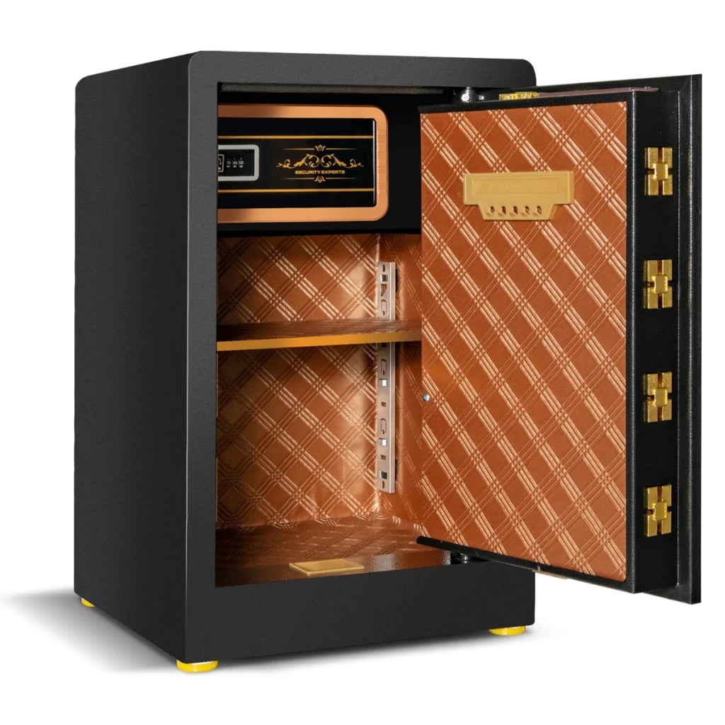 Cassaforte digitale 36,5 x 37,5 x 59 cm con allarme sonoro e luminoso ambiente sicuro acciaio nero 20_0020878
