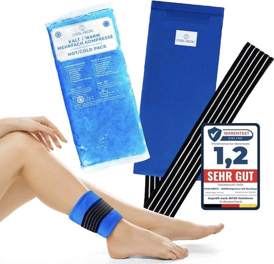 Compresso Premium con Fascia XXL – Compressi Riconfezionabili Freddi e Caldi 29 x 12 cm – Panno Gel per Compresso per Ridurre il Dolore in Adulti e Bambini – Compresso Freddo e Caldo per Cefalea, Dolore Muscolare e Infiammazioni