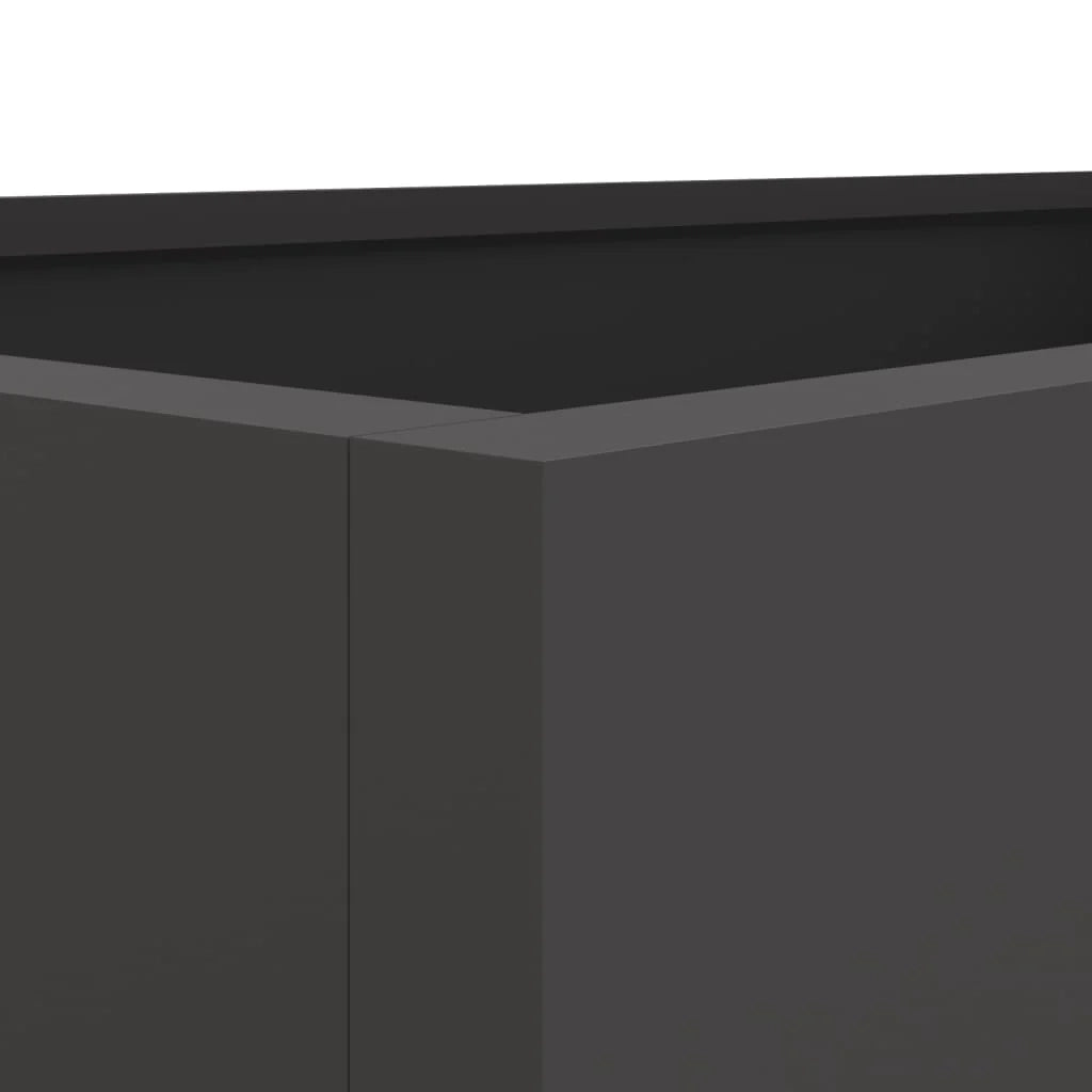 Fioriera rialzata per piante fiori terrazza giardino 62 x 47 x 46 cm acciaio nero 02_0037758