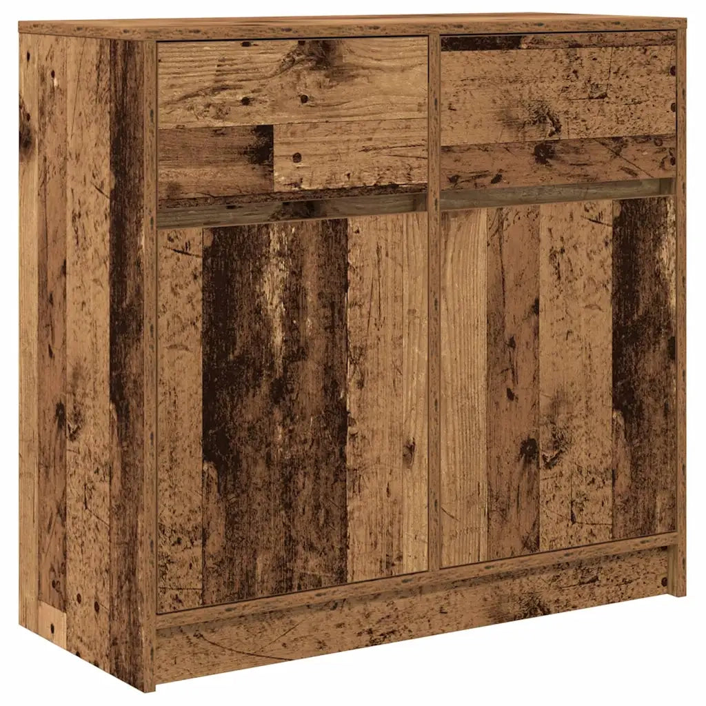 Credenza con Cassetto Legno Antico 80x34x76 cm in Truciolato 861542